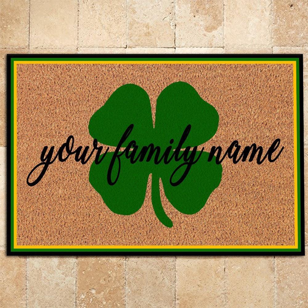 St Patrick's Day Doormat Customized Shamrock St Patrick's Day Personalized Gift - PERSONAL84