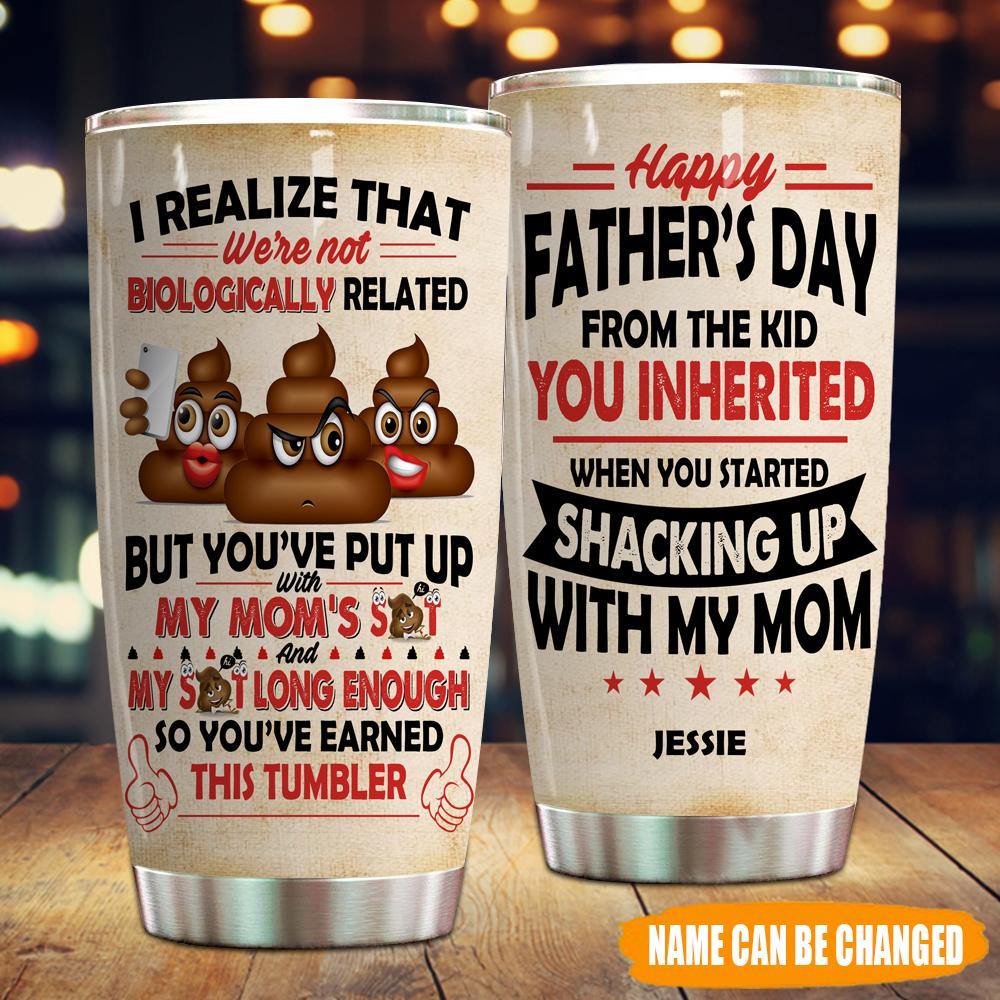 Step Dad Custom Tumbler You Earned This Father's Day Step Dad Funny Personalized Gift - PERSONAL84