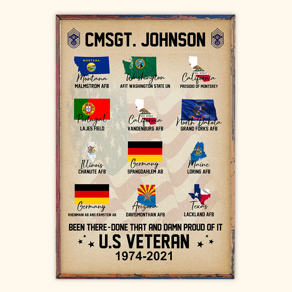 Veteran Custom Poster Been There Done That And Damn Proud Of It Personalized Gift