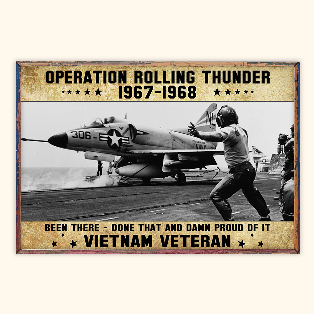 Veteran Custom Poster Operation Rolling Thunder Personalized Gift