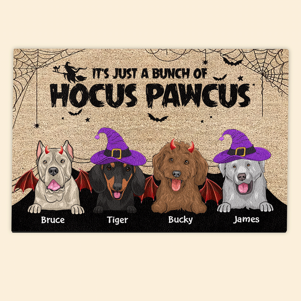 Dog Custom Doormat Just's A Bunch Of Hocus Pawcus Personalized Gift Fo -  PERSONAL84