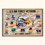 Veteran Custom Poster Duty Honor Country Personalized Gift