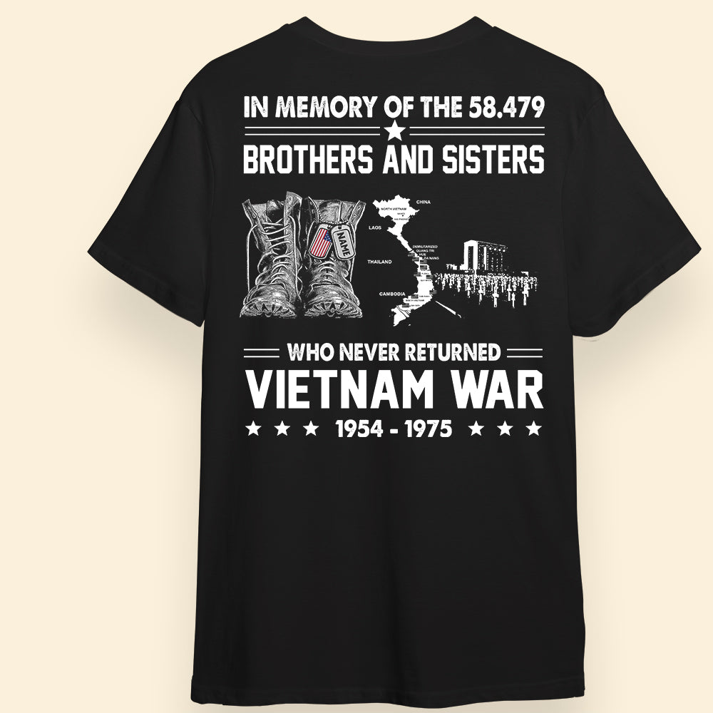 Vietnam Veteran Custom Shirt In Memory Of 58.479 Brothers And Sisters Personalized Gift