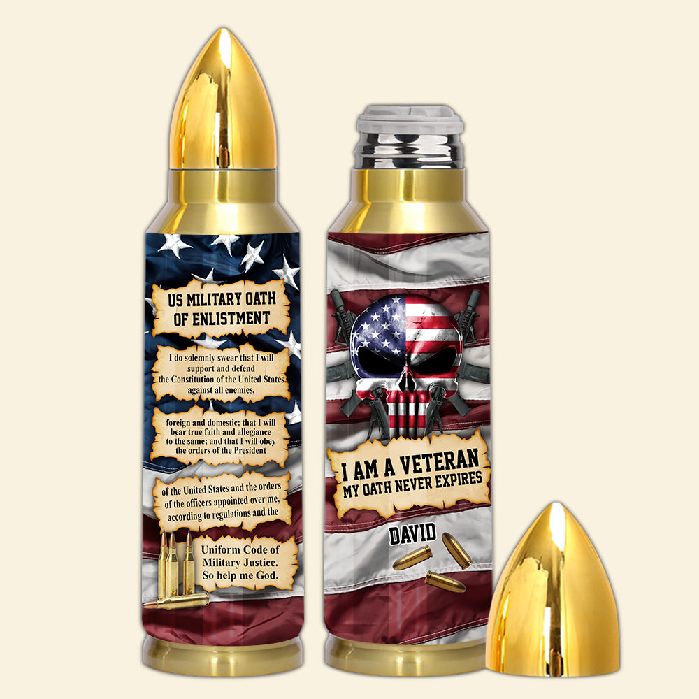 Veteran Custom Bullet Tumbler US Military Oath of Enlistment