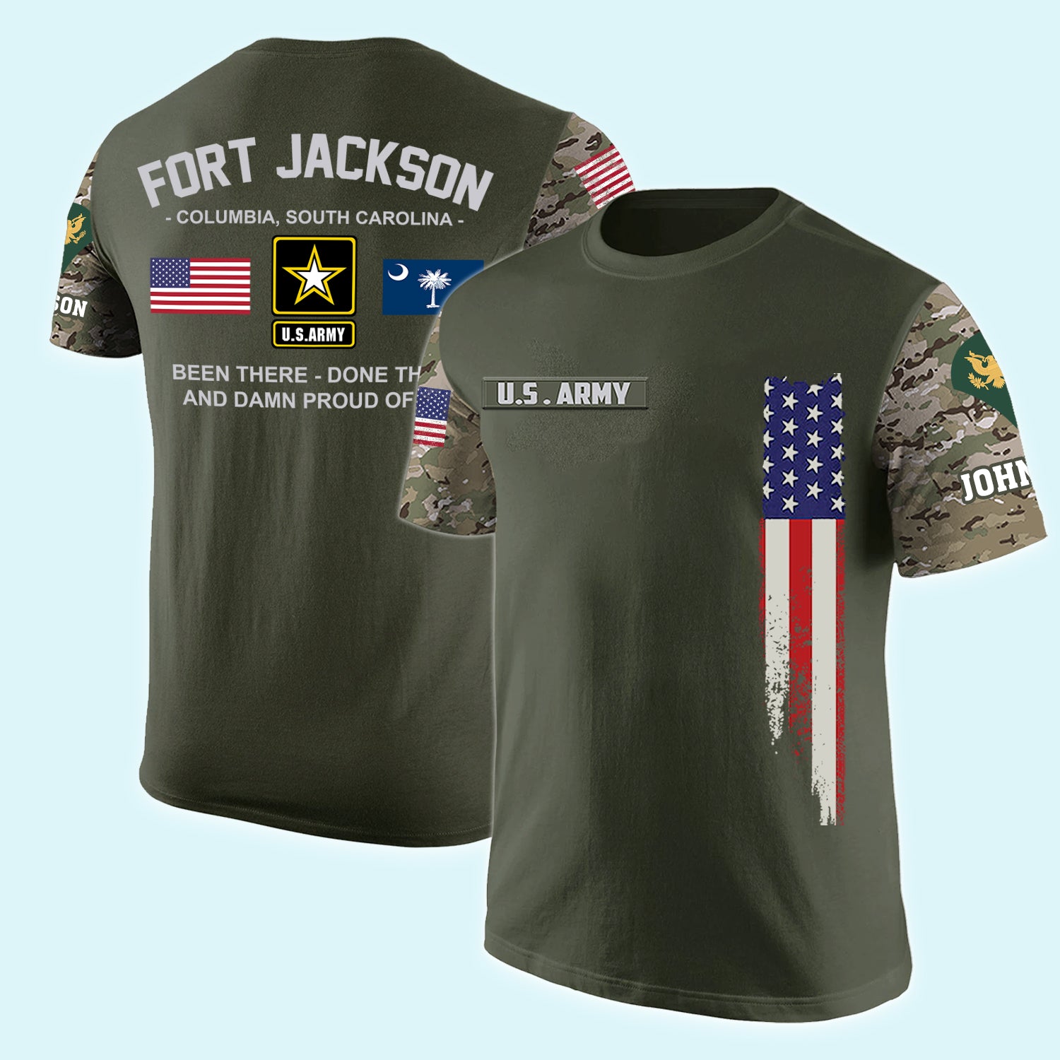 Veteran Custom All Over Printed Shirt Military Base And Time Personalized Gift
