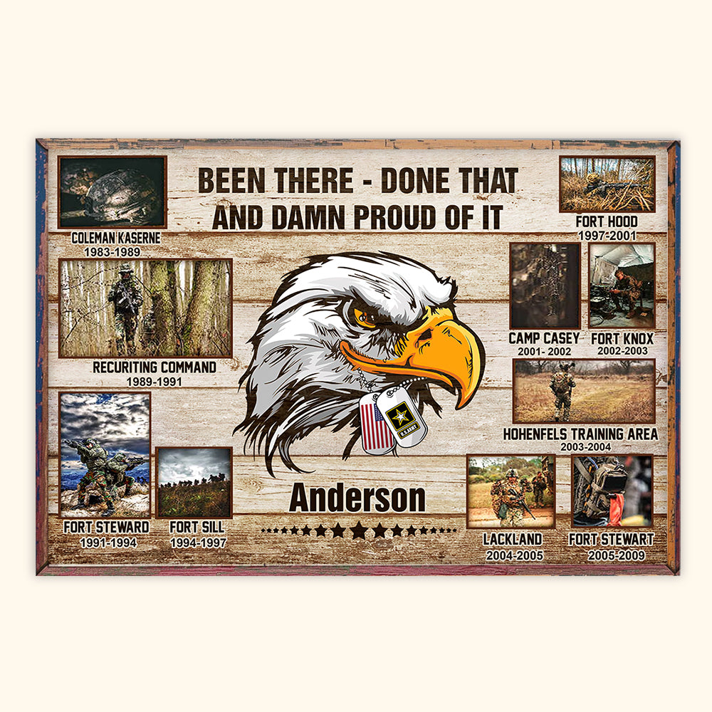 Veteran Custom Poster Military Base and Time Personalized Gift