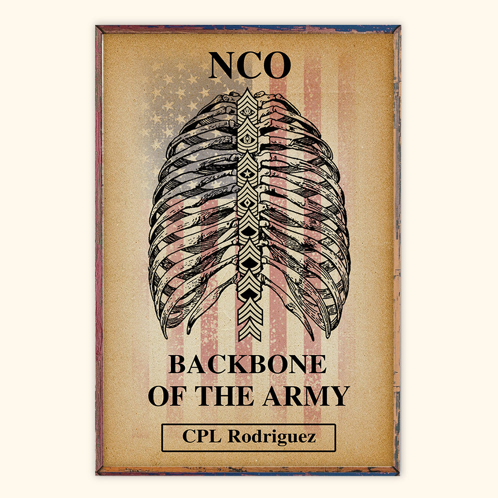 Veteran Custom Poster NCO Backbone Of The Military Personalized Gift