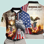 Veteran Custom Polo Shirt One Nation Under God Personalized Gift for Memorial Day