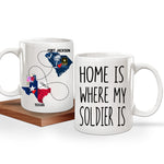 Veteran's Mom Custom Mug Home Is Where My Soldier Is Personalized Gift