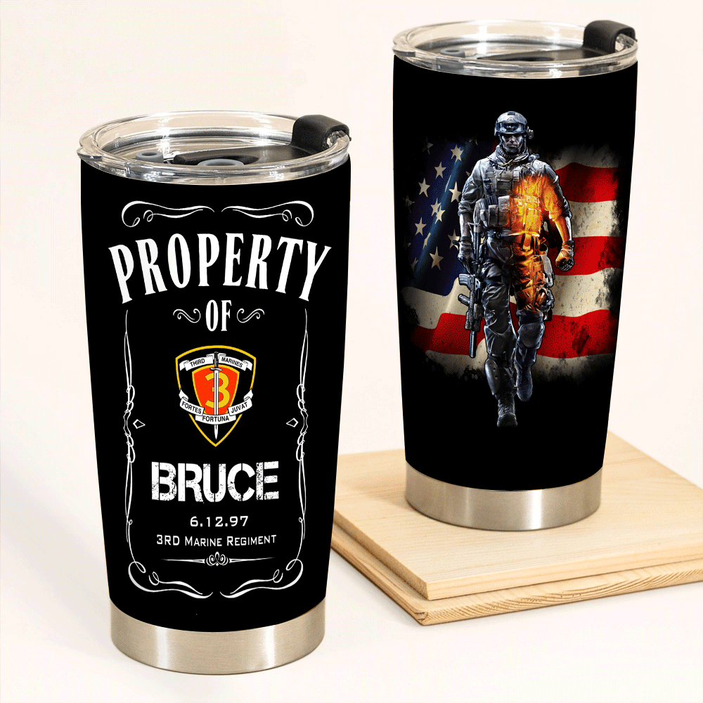 Veteran Custom Tumbler Property of Veteran Personalized Gift