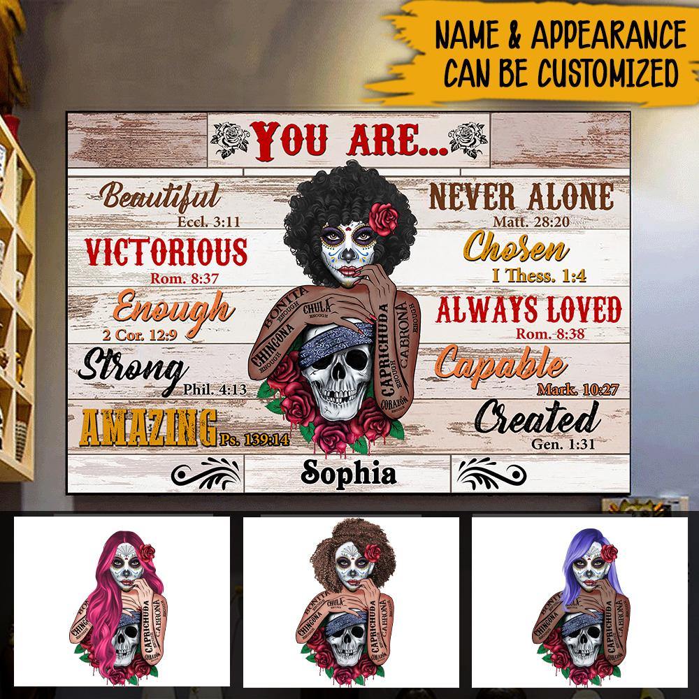 Sugar Skull Custom Poster You Are Beautiful Personalized Gift - PERSONAL84