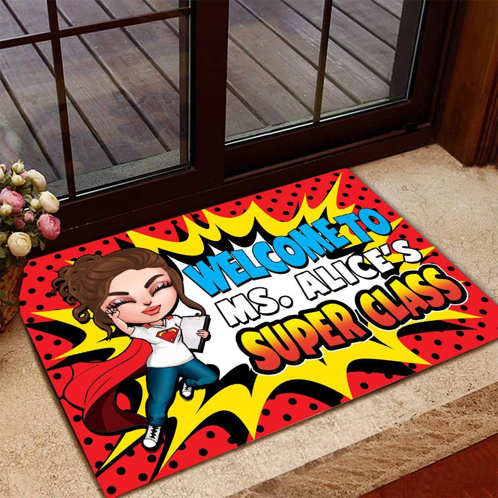 Teacher Custom Doormat Welcome To Our Super Class Personalized Gift - PERSONAL84