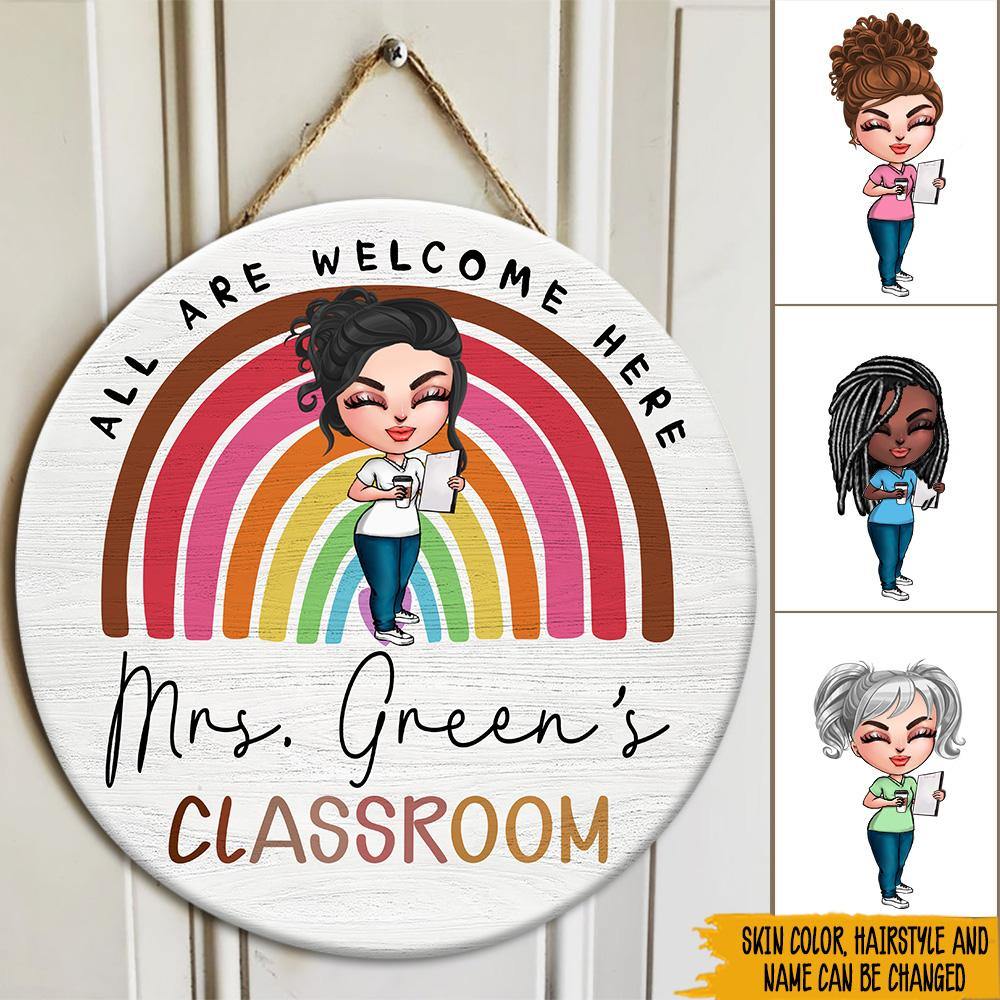 Teacher Custom Sign All Are Welcome Here Personalized Gift - PERSONAL84