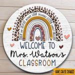 Teacher Custom Sign Welcome Classroom Teach Love Inspire Personalized Gift - PERSONAL84