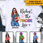 Teacher Custom T Shirt Rockin The Teacher Life Personalized Gift - PERSONAL84