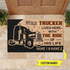 Truck Custom Doormat An Old Trucker Lives Here - PERSONAL84