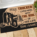 Truck Custom Doormat An Old Trucker Lives Here - PERSONAL84