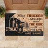 Truck Custom Doormat An Old Trucker Lives Here - PERSONAL84