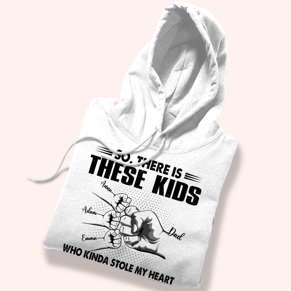 Dad Custom Shirt There's These Kids Stole My Heart Call Me Daddy Personalized Father's Day Gift