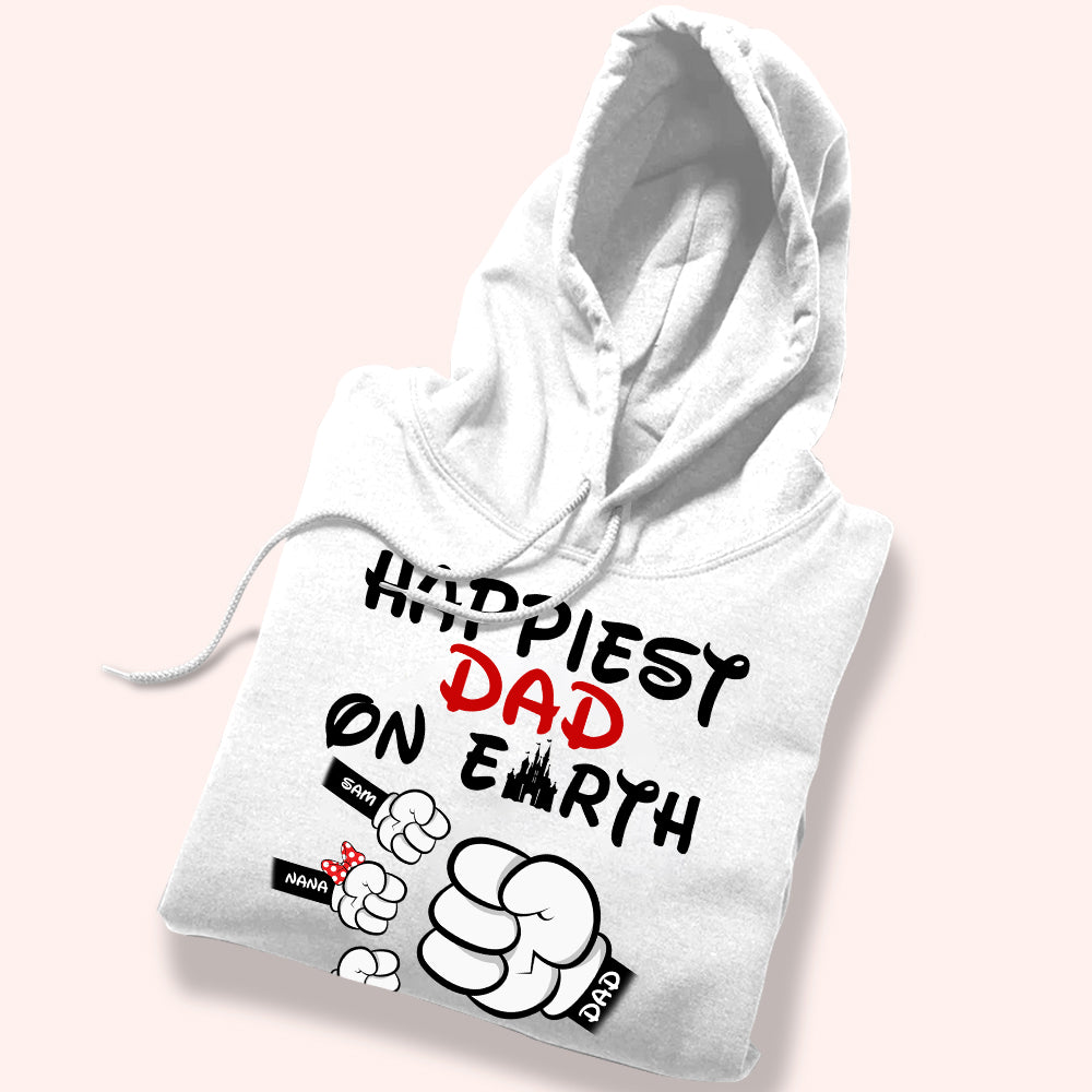 Dad Custom Shirt Happiest Dad On Earth Personalized Gift