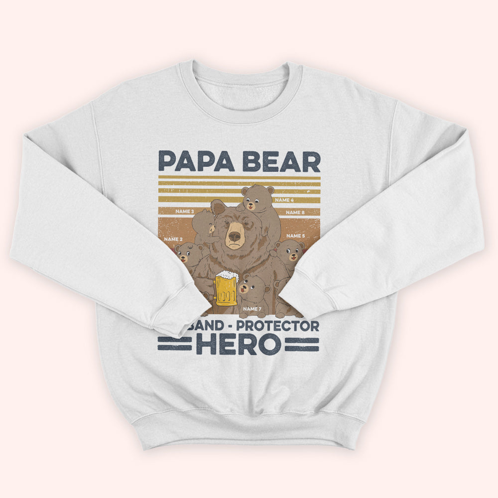 Dad Custom Shirt Papa Bear Husband Protector Personalized Father's Day Gift