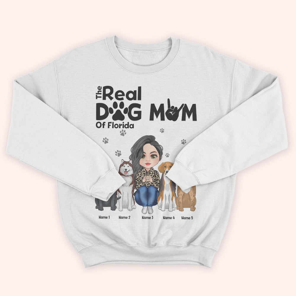 Dog Custom Shirt The Real Dog Mom Of Your State Personalized Gift