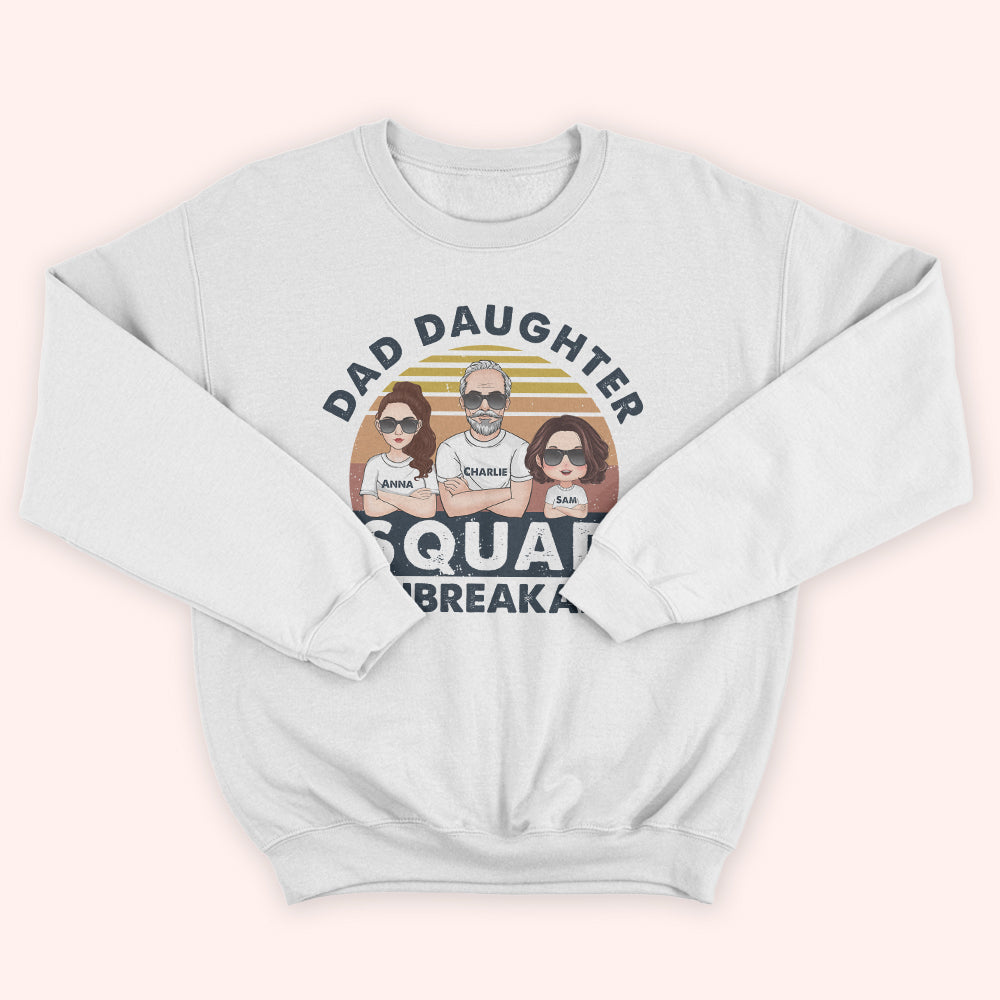 Dad Custom Shirt Dad Daughter Squad Unbreakable Personalized Gift