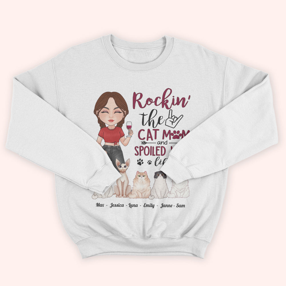 Cat Mom Custom Shirt Rockin The Spoiled Wife Life Personalized Gift