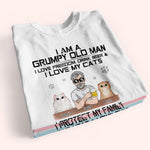 Cat Custom Shirt Grumpy Old Man Love Freedom And Cats Personalized Gift