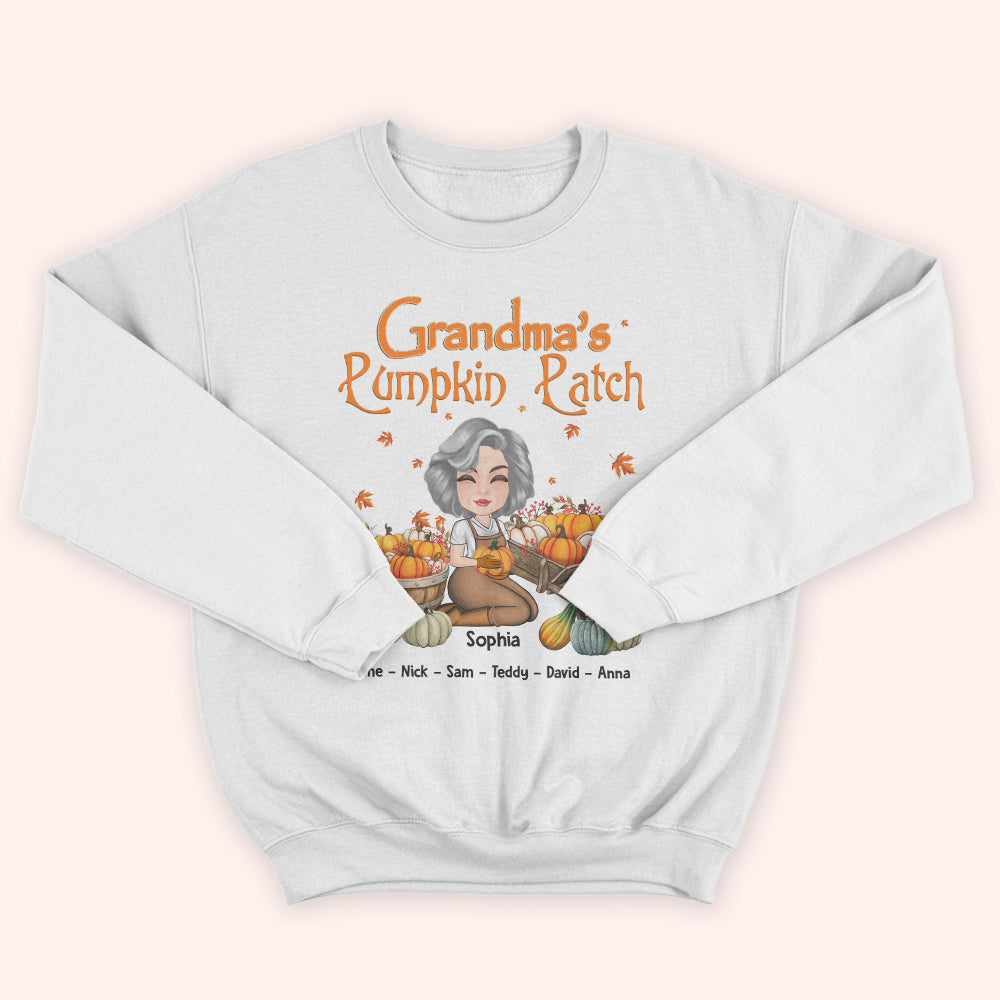 Halloween Custom Shirt Grandma's Pumpkin Patch Personalized Gift