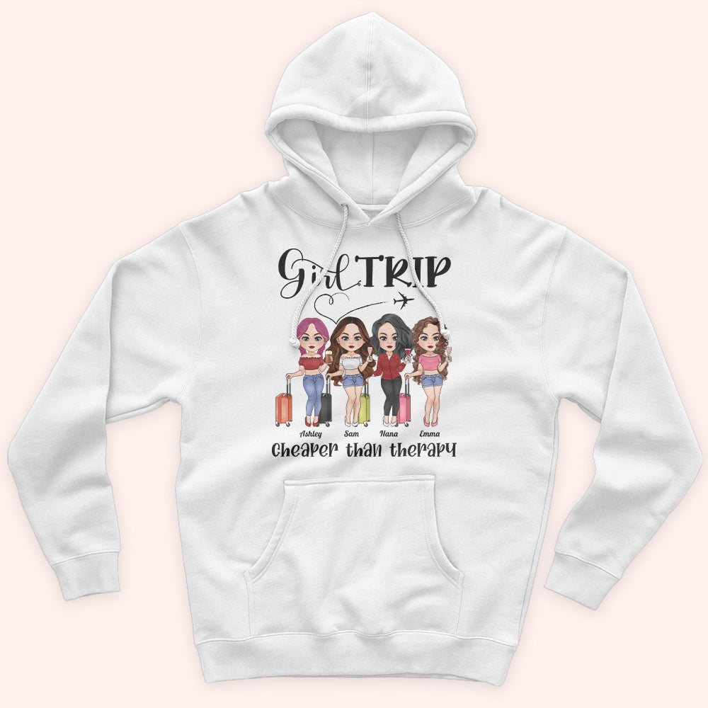 Bestie Custom Shirt Girl Trip Cheaper Than Therapy Personalized Best Friend Gift