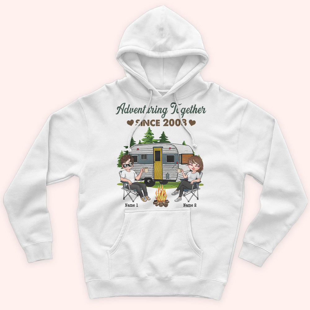 Camping Couple Custom Shirt Adventuring Together Since Personalized Anniversary Gift For Him Her