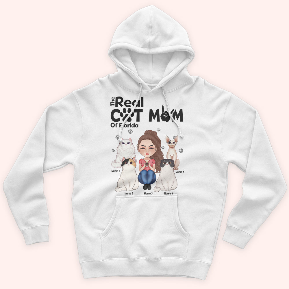 Cat Custom Shirt The Real Cat Mom Of Your State Personalized Gift