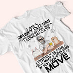 Cat Custom Shirt Grumpy Old Man Love Freedom And Cats Personalized Gift