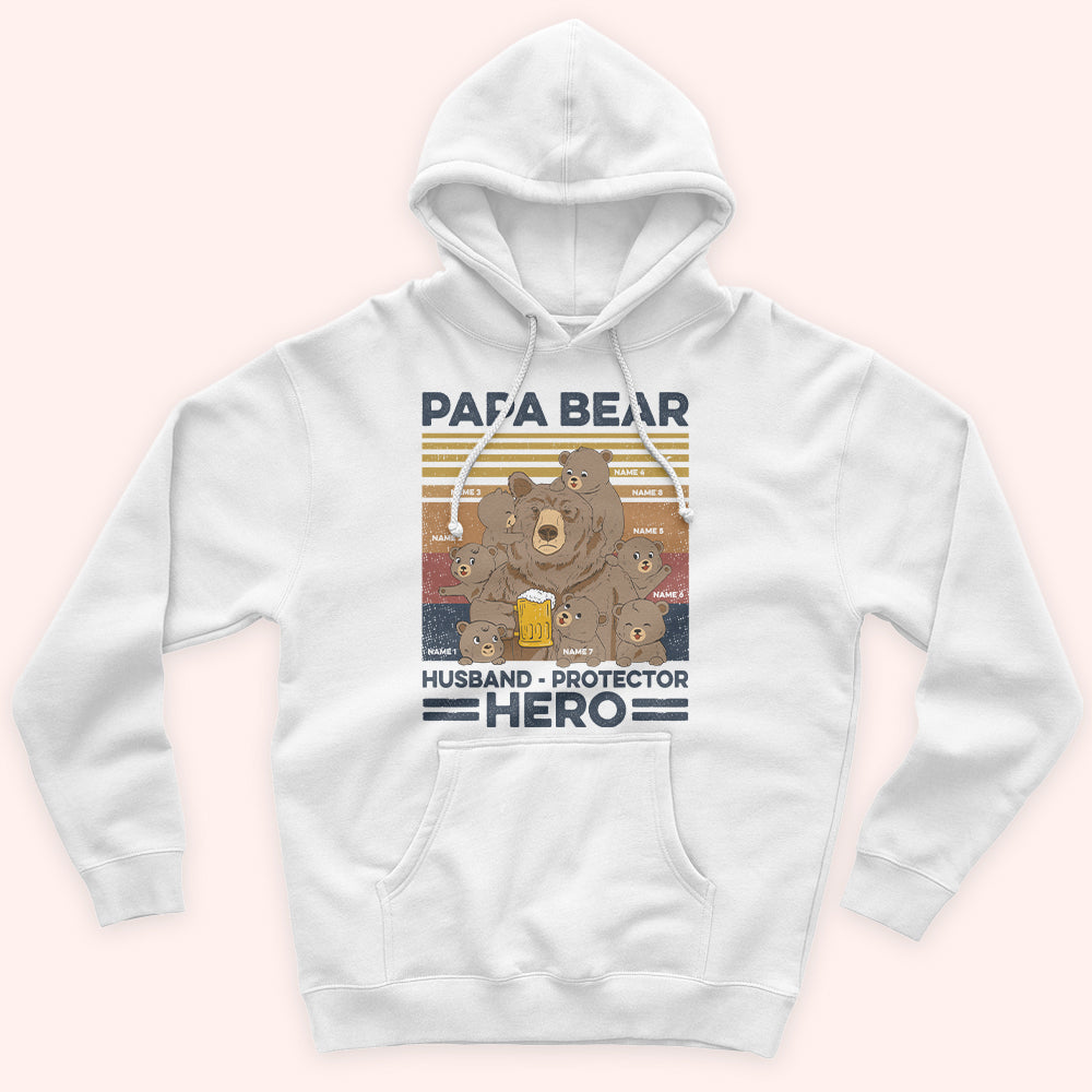 Dad Custom Shirt Papa Bear Husband Protector Personalized Father's Day Gift