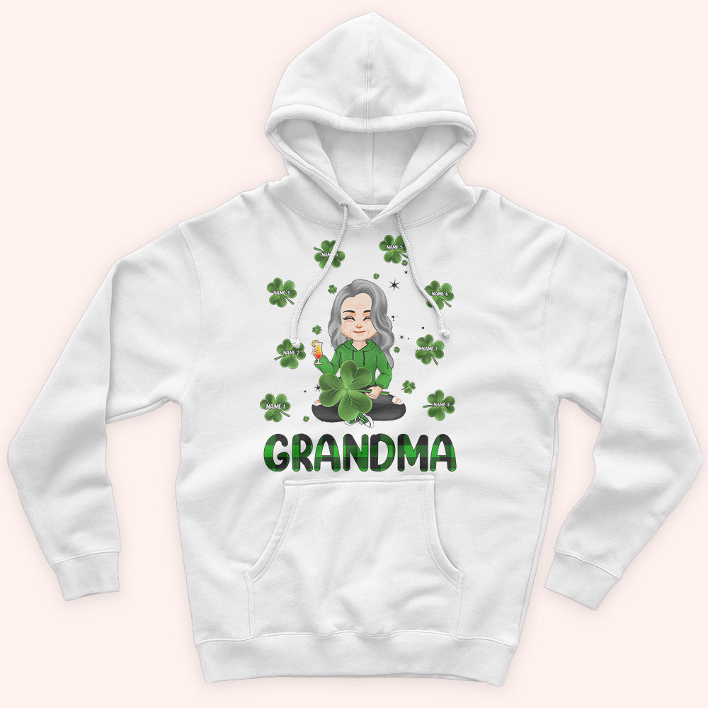 Grandma Custom Shirt With Grandkids Names Patrick's Day Personalized Gift