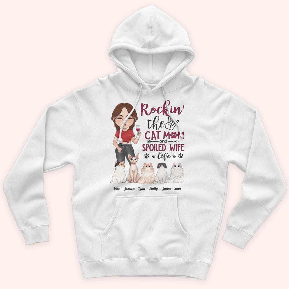 Cat Mom Custom Shirt Rockin The Spoiled Wife Life Personalized Gift