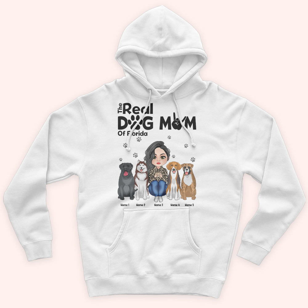 Dog Custom Shirt The Real Dog Mom Of Your State Personalized Gift