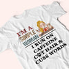 Cat Mom Custom Shirt Simple Woman Run On Caffeine Cat Hair And Cuss Words Personalized Gift