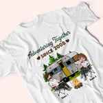 Camping Couple Custom Shirt Adventuring Together Since Personalized Anniversary Gift For Him Her