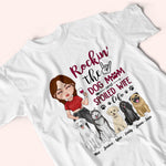 Dog Mom Custom Shirt Rockin The Spoiled Wife And Dog Mom Life Personalized Gift