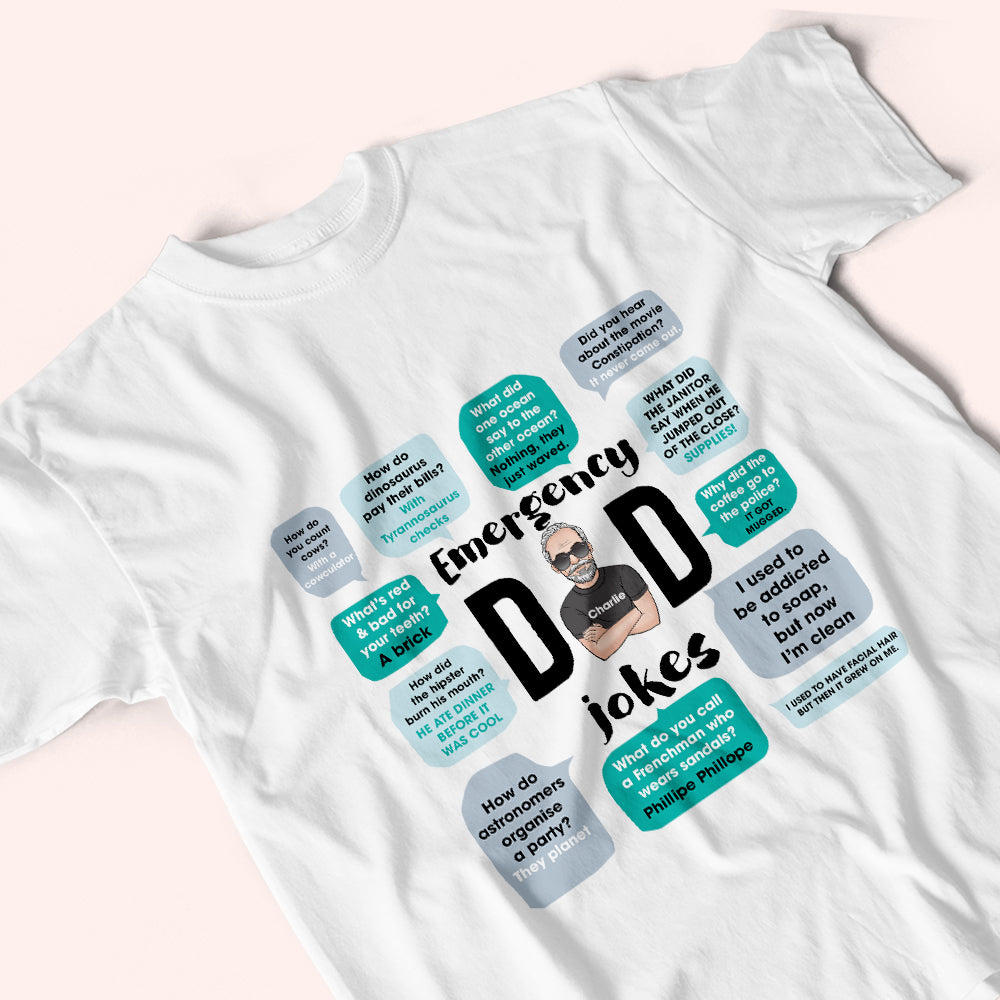 Dad Custom Shirt Emergency Dad's Jokes Personalized Gift