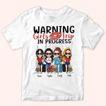 Bestie Custom Shirt Warning Girls Trip In Progress Travel Personalized Best Friend Gift