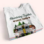 Camping Couple Custom Shirt Adventuring Together Since Personalized Anniversary Gift For Him Her