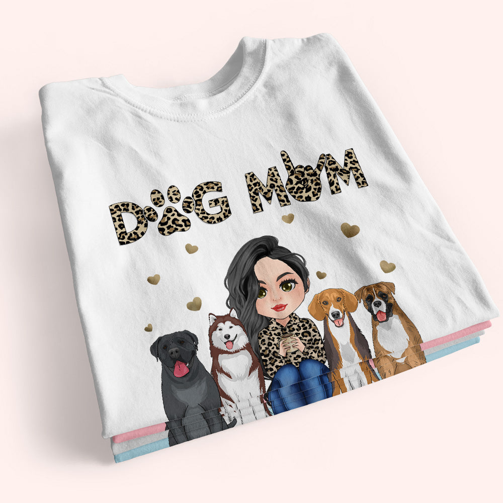 Dog Mom Custom Shirt Leopard Personalized Gift For Dog Lover