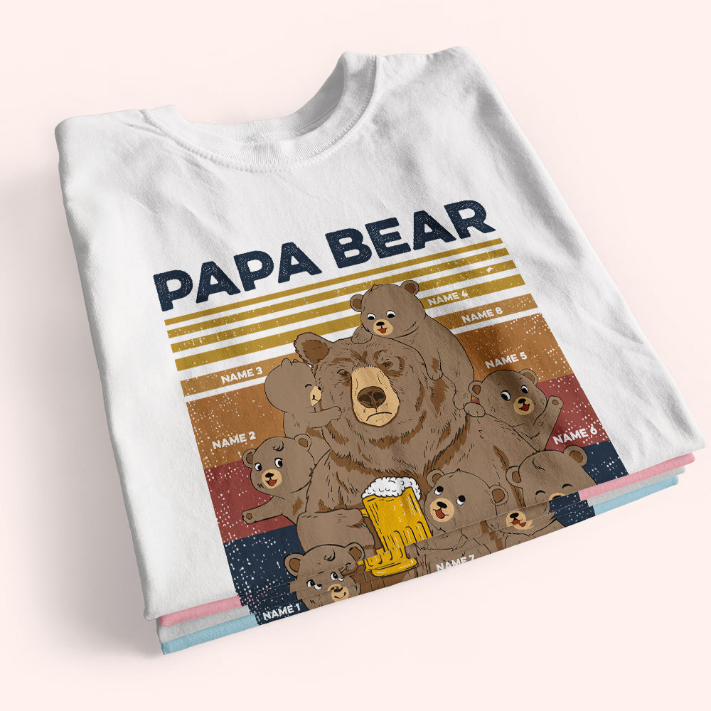 Dad Custom Shirt Papa Bear Husband Protector Personalized Father's Day Gift