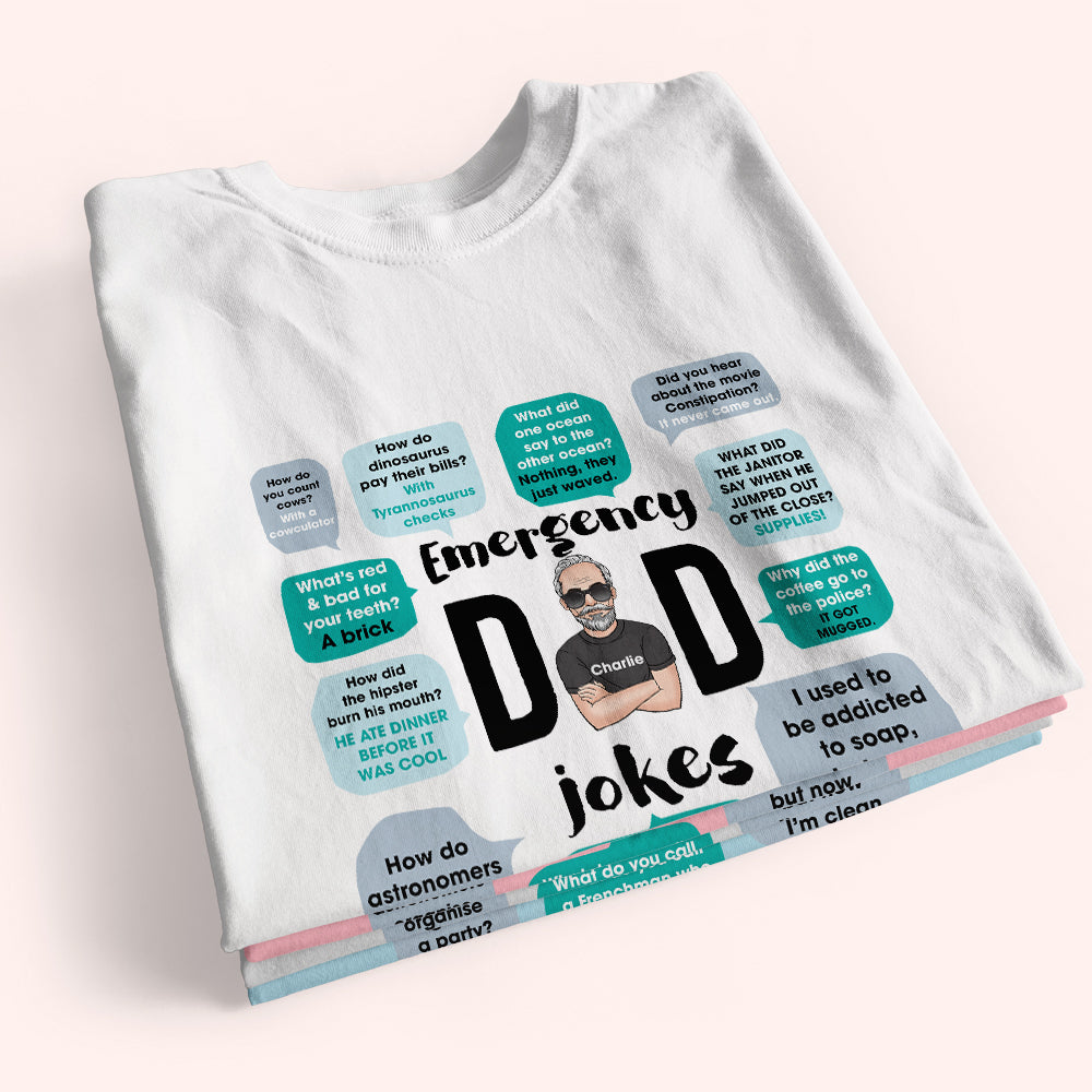 Dad Custom Shirt Emergency Dad's Jokes Personalized Gift