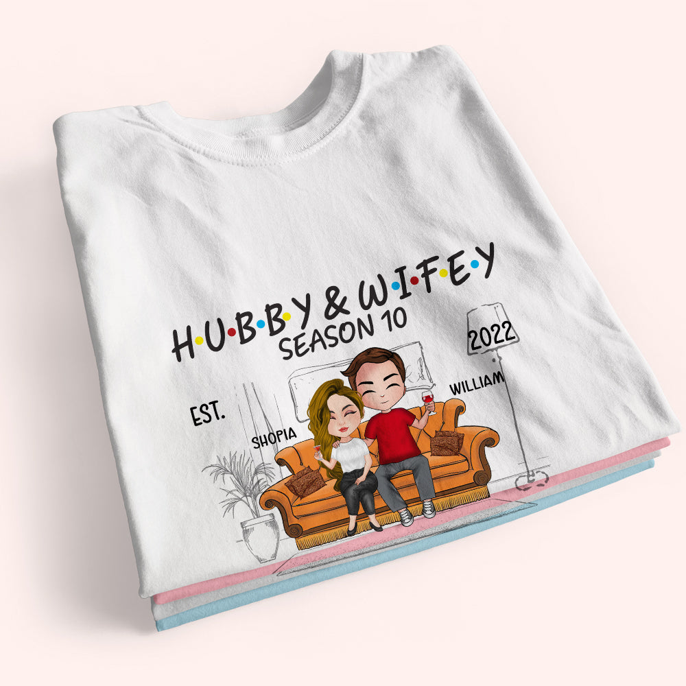 Married Couple Custom Shirt Hubbey & Wifey Personalized Gift