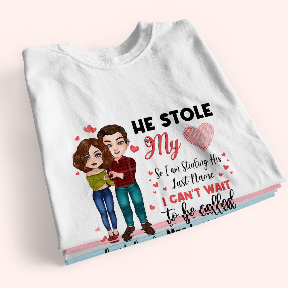 Couple Custom Shirt Can't Wait To Be Called Mrs. Personalized Gift