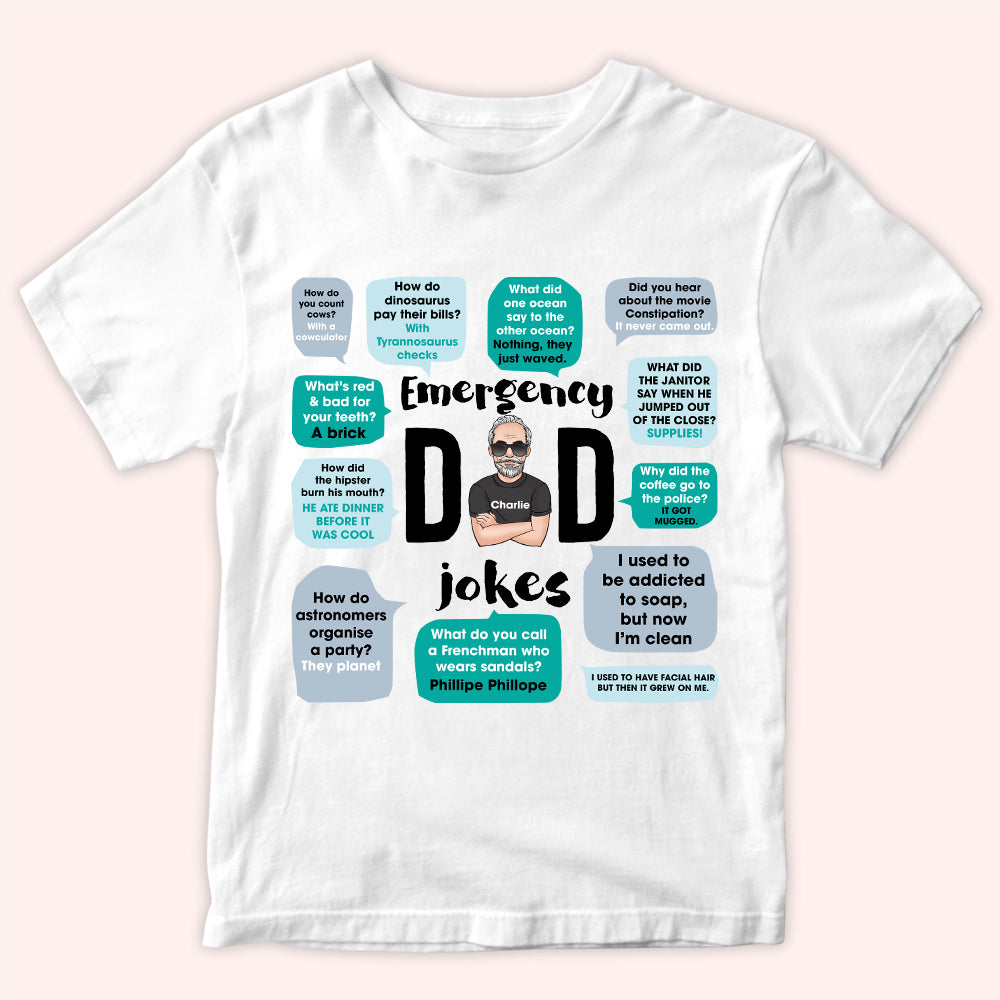 Dad Custom Shirt Emergency Dad's Jokes Personalized Gift